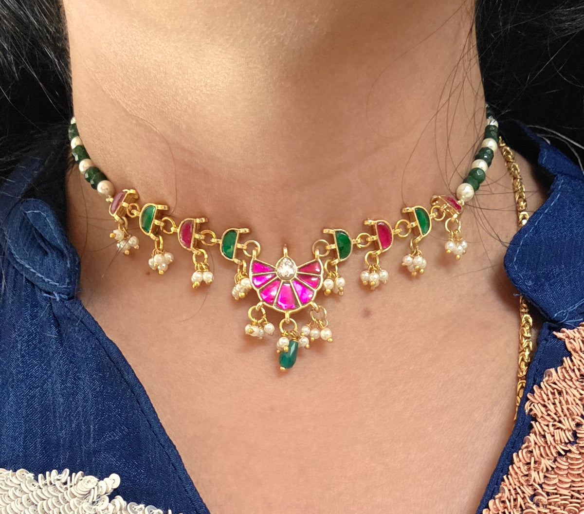 Baby Jadau Pendant Choker