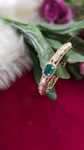 Exquisite Moissanite kada in 92.5 silver look alike kada