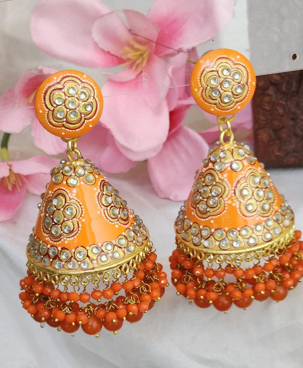 Rithu’s handcrafted meenakari jhumkas in premium quality