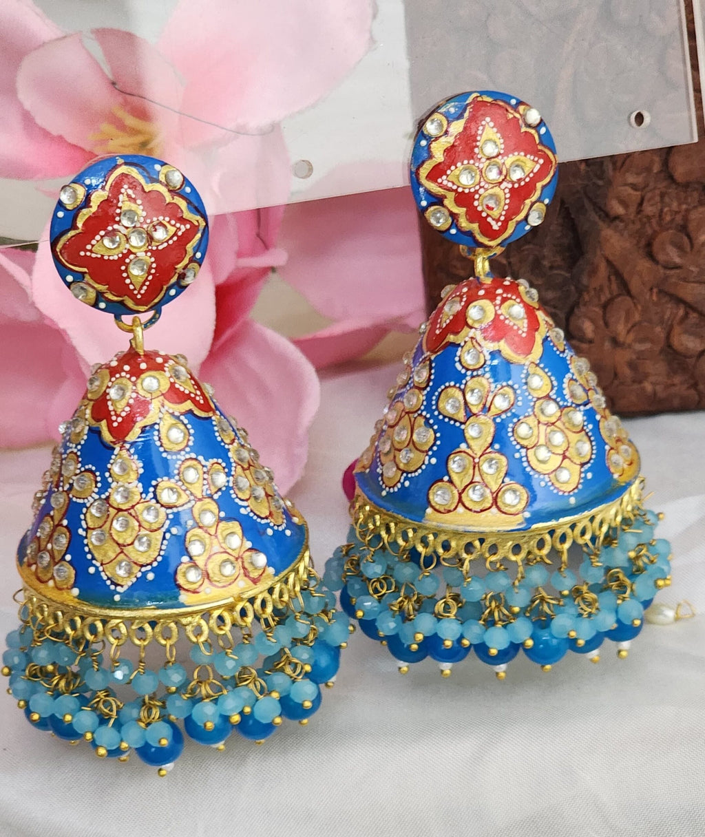 Rithu’s handcrafted meenakari jhumkas in premium quality