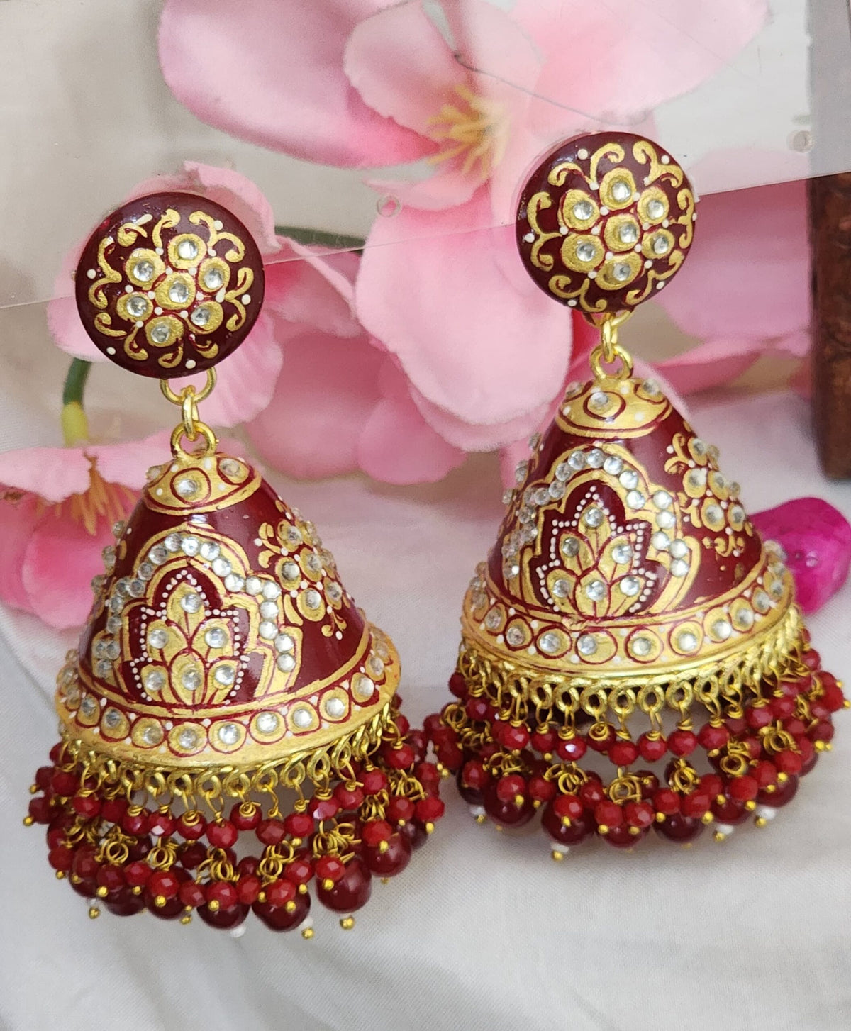 Rithu’s handcrafted meenakari jhumkas in premium quality