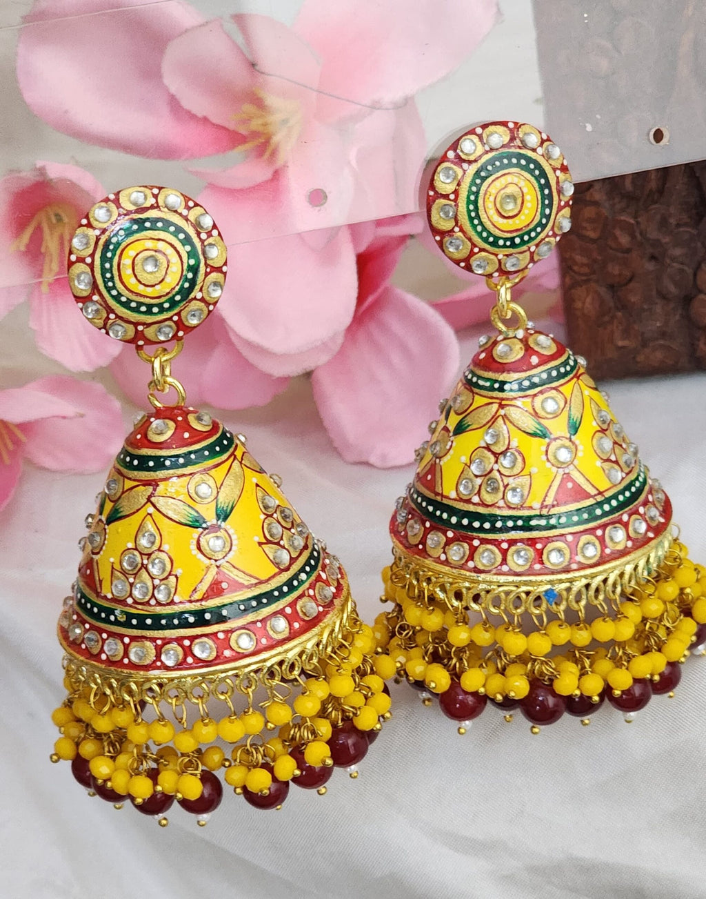Rithu’s handcrafted meenakari jhumkas in premium quality
