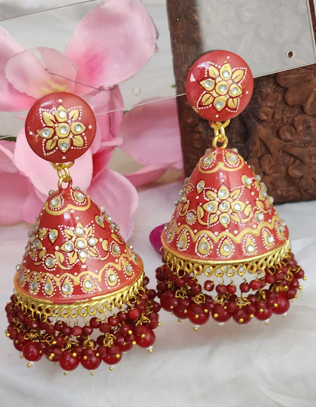 Rithu’s handcrafted meenakari jhumkas in premium quality