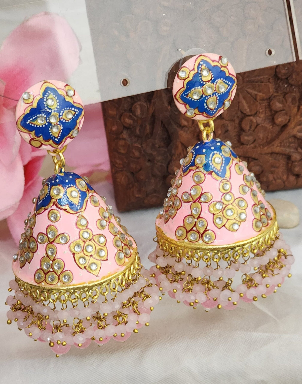 Rithu’s handcrafted meenakari jhumkas in premium quality
