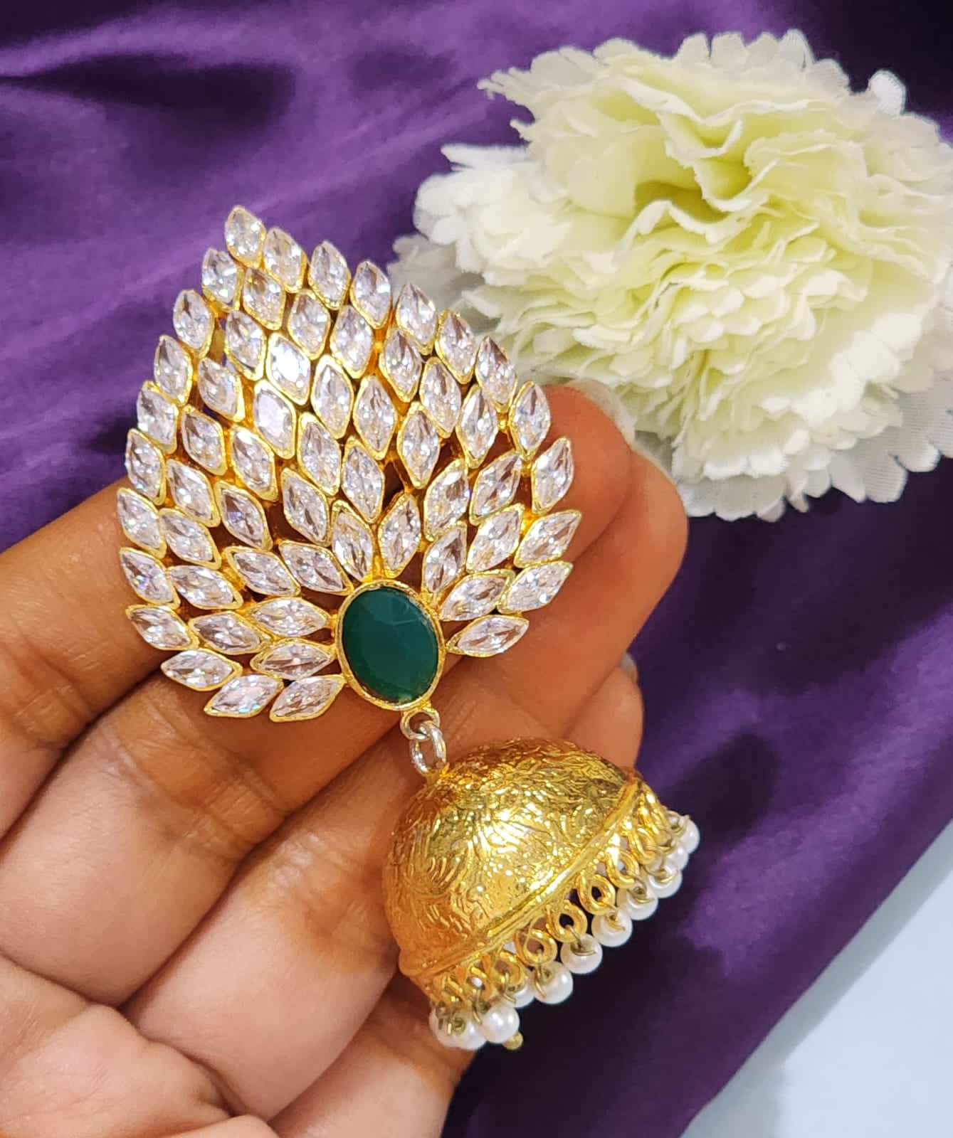 Indraja gaarus uncut diamond earrings