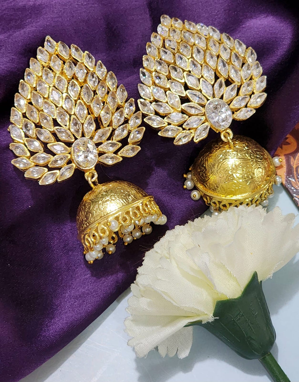Indraja gaarus uncut diamond earrings