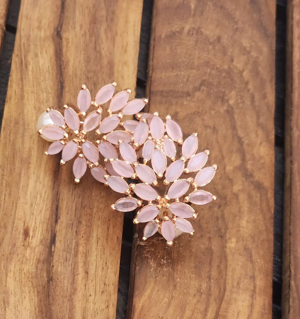 Premium leaf shape ad stone earrings