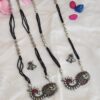 Oxidised pendant black bead 18 inches neckchain