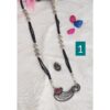 Oxidised pendant black bead 18 inches neckchain
