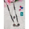 Oxidised pendant black bead 18 inches neckchain