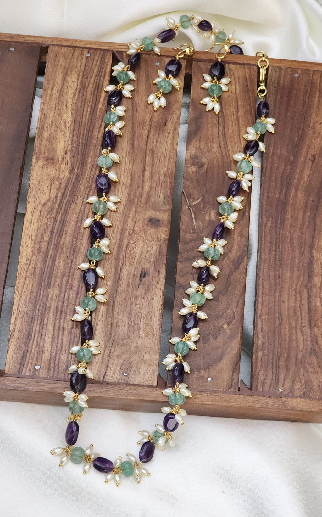 Original glass beads rice pearl maala