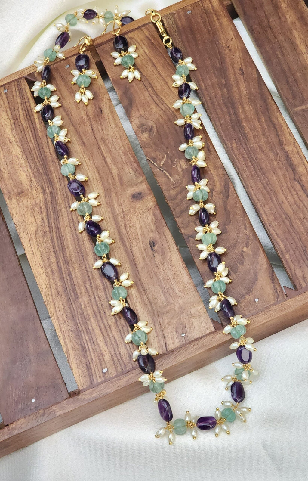 Original glass beads rice pearl maala