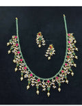 Pretty waterfall ruby real kundan neckset