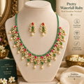 Pretty waterfall ruby real kundan neckset